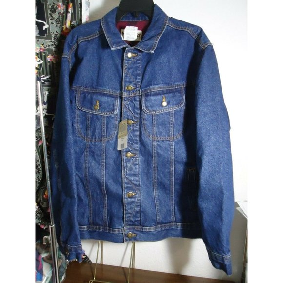 Wrangler Other - New Wrangler Rugged Wear Flannel Red Bk Lined Denim Jacket Coat XL RJK32AN  XL
